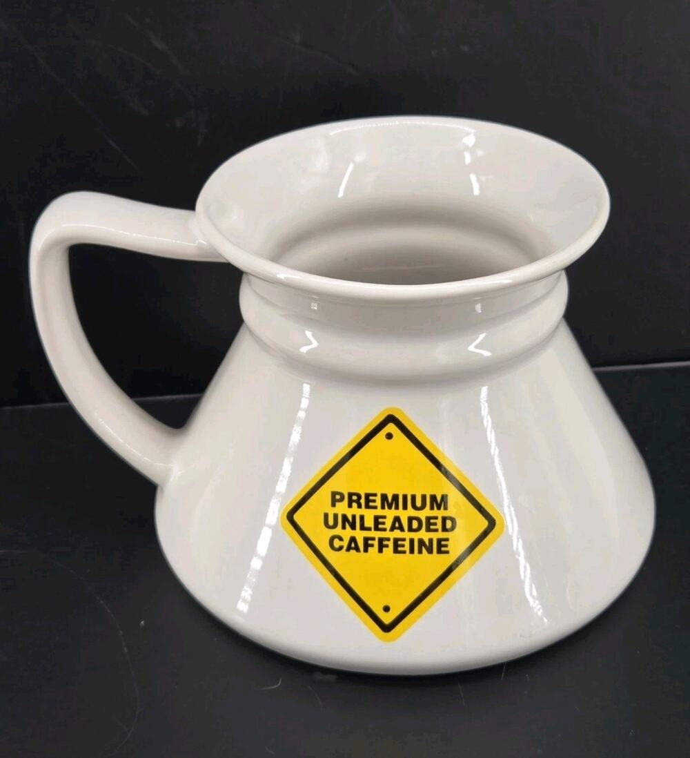 Vtg 80s No Spill Captains Mug Raktajino Premium Unleaded Caffeine Coffee Cup